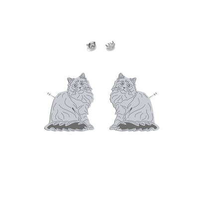 Kolczyki z kotem Siberian Cat srebro - MEJK Jewellery