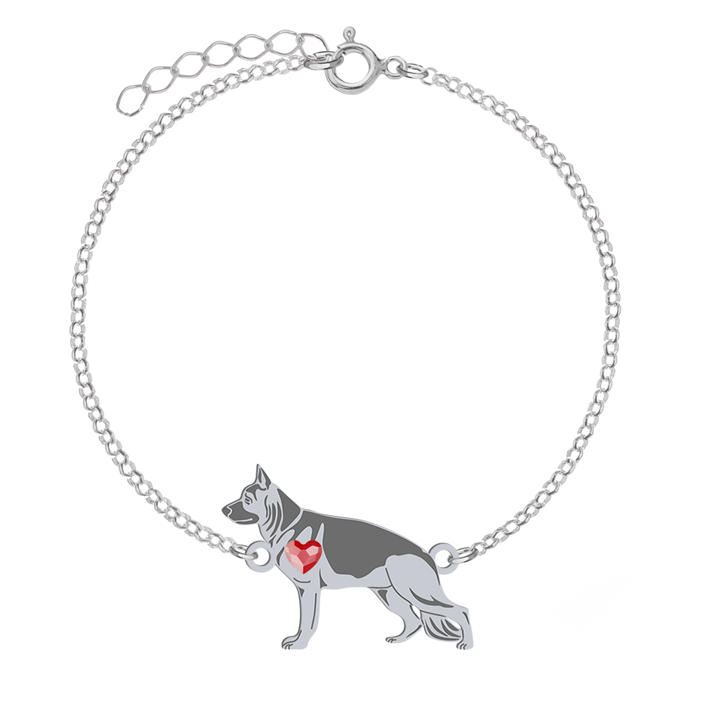 Silver German Shepherd engraved bracelet - MEJK Jewellery