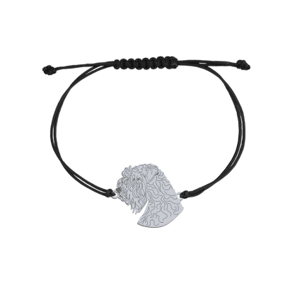 Silver Irish Soft-coated Wheaten Terrier string bracelet, FREE ENGRAVING - MEJK Jewellery