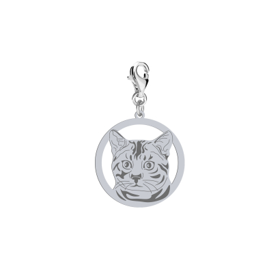 Silver Bengal Cat charms, FREE ENGRAVING - MEJK Jewellery