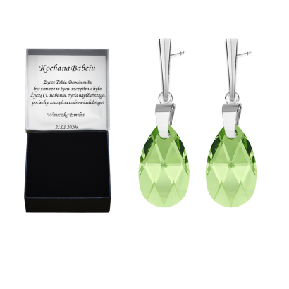  earrings with  crystals - rhodium-plated silver