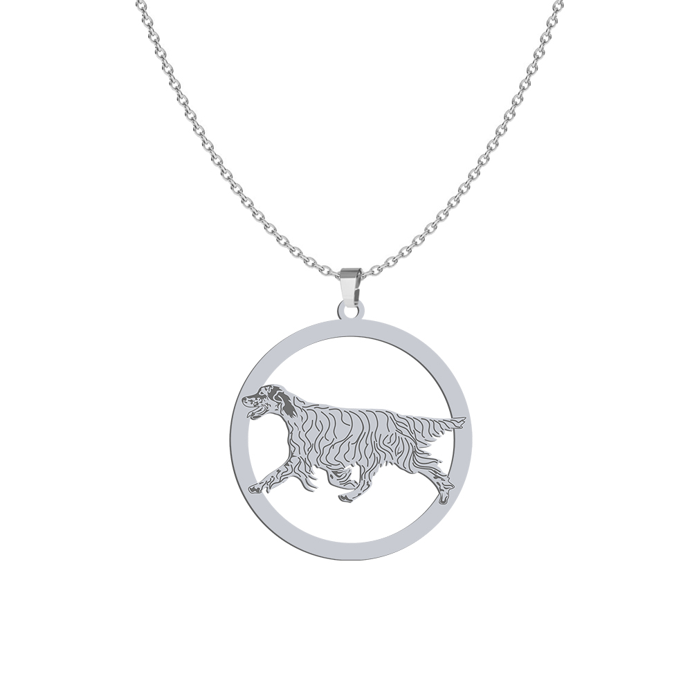 Silver English Setter necklace, FREE ENGRAVING - MEJK Jewellery