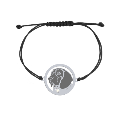 Silver Bavarian Montain Hound string bracelet, FREE ENGRAVING - MEJK Jewellery