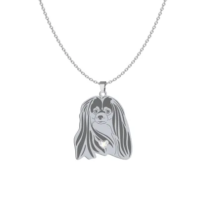 Naszyjnik z psem Spaniel Kontynentalny Miniaturowy srebro GRAWER GRATIS - MEJK Jewellery