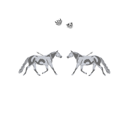 Kolczyki Koń American Paint Horse srebro - MEJK Jewellery