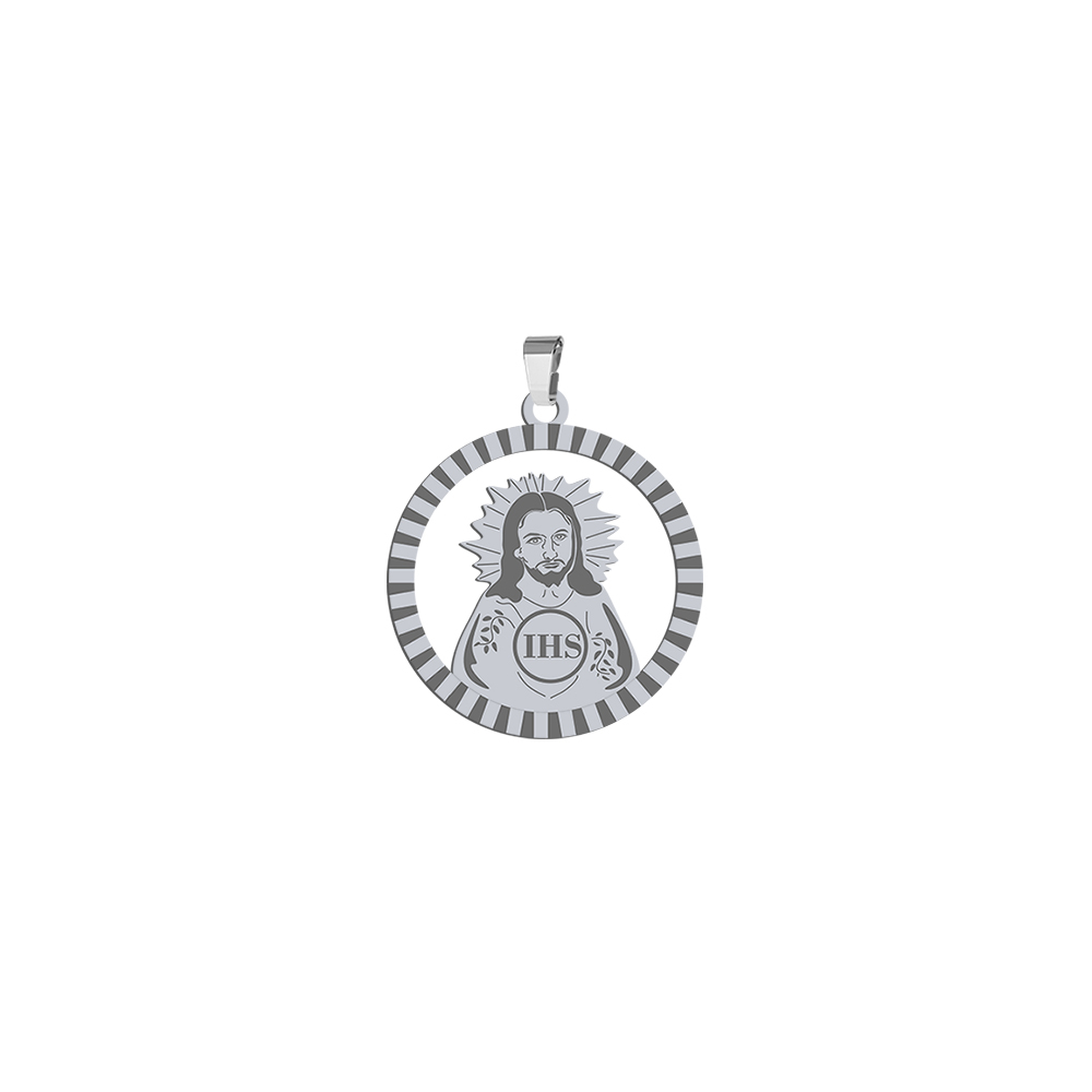 Medalik Pan Jezus srebro  pozłacane GRAWER GRATIS