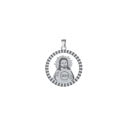 Medalik z Panem Jezusem srebro DEDYKACJA GRAWER GRATIS