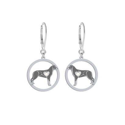 Silver Greater Swiss Mountain Dog earrings, FREE ENGRAVING - MEJK Jewellery