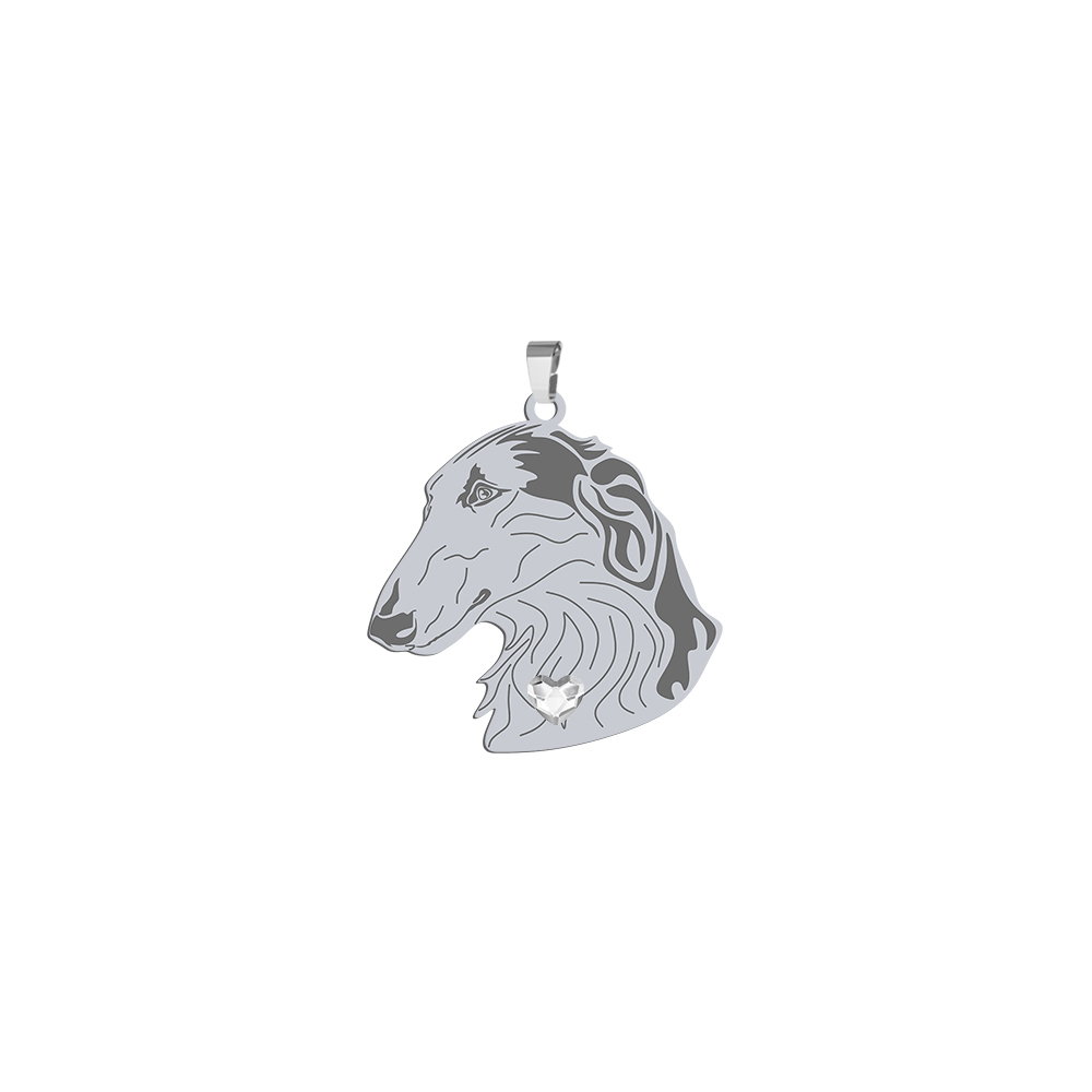 Zawieszka z psem Chart Rosyjski srebro GRAWER GRATIS - MEJK Jewellery