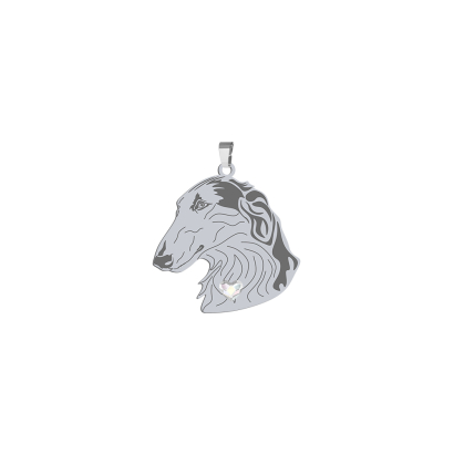 Zawieszka z psem Chart Rosyjski srebro GRAWER GRATIS - MEJK Jewellery
