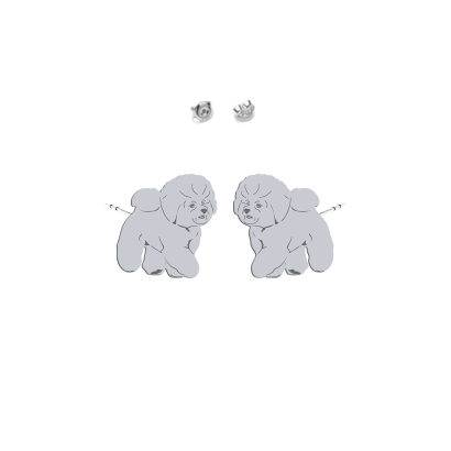 Silver Bichon Frise earrings - MEJK Jewellery