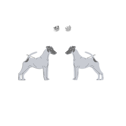 Kolczyki z psem Smooth Fox Terrier srebro - MEJK Jewellery
