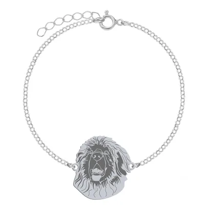 Bransoletka z psem Leonberger srebro GRAWER GRATIS - MEJK Jewellery