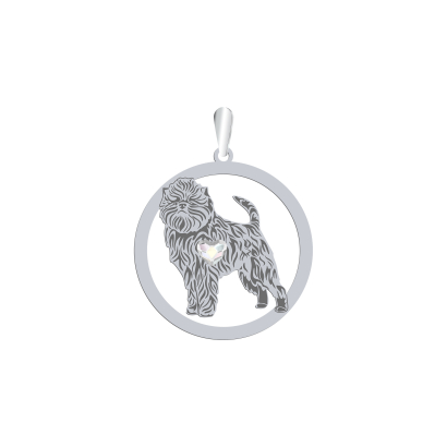 Silver Affenpinscher pin, FREE ENGRAVING - MEJK Jewellery