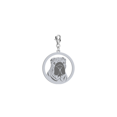 Silver Shar Pei charms, FREE ENGRAVING - MEJK Jewellery