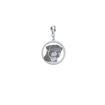 Silver Rottweiler charms, FREE ENGRAVING - MEJK Jewellery