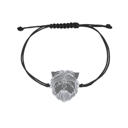 Bransoletka z psem Pinczer Małpi srebro sznurek GRAWER GRATIS - MEJK Jewellery