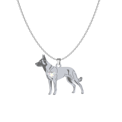 Silver Malinois necklace, FREE ENGRAVING - MEJK Jewellery
