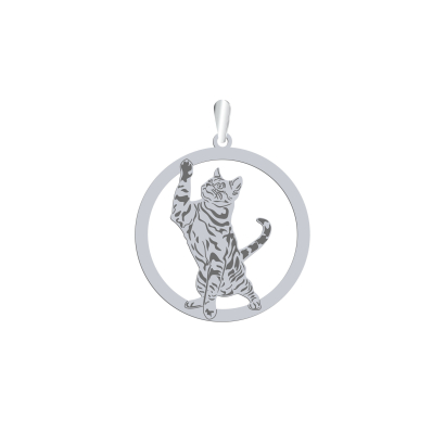 Silver Bengal Cat pendant, FREE ENGRAVING - MEJK Jewellery