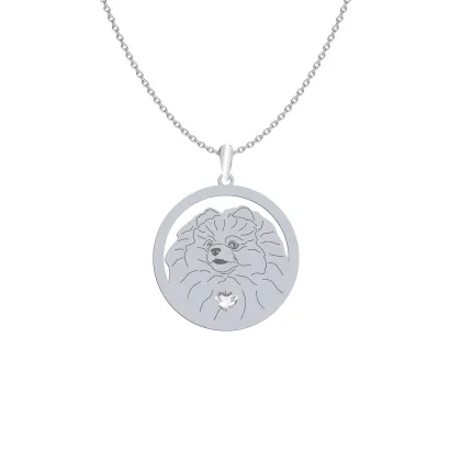 Naszyjnik z psem POMERIANIAN srebro GRAWER GRATIS - MEJK Jewellery