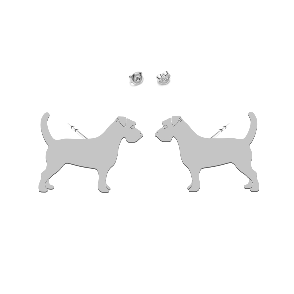 Silver Long-haired Jack Russell Terrier earrings - MEJK Jewellery
