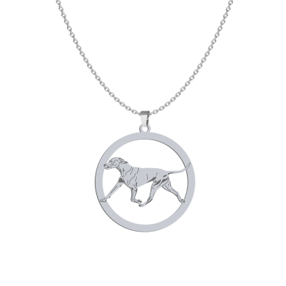 Silver Vizsla Dog engraved necklace - MEJK Jewellery