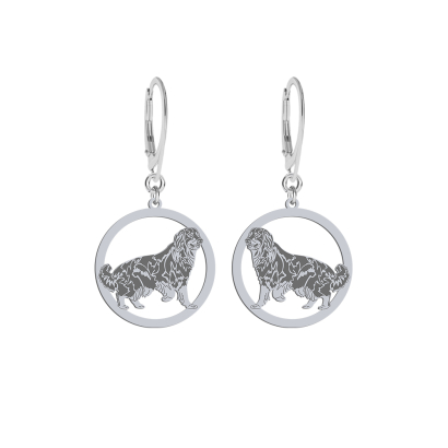 Silver Hovawart engraved earrings - MEJK Jewellery
