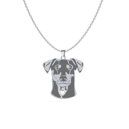 Naszyjnik z psem German Pinscher srebro GRAWER GRATIS - MEJK Jewellery