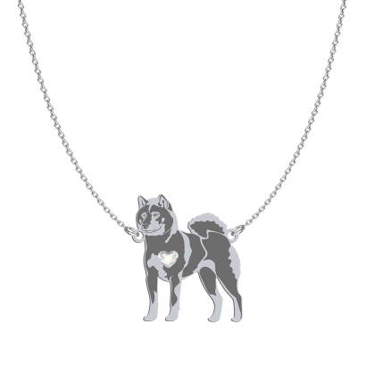 Naszyjnik z psem Shikoku srebro GRAWER GRATIS - MEJK Jewellery
