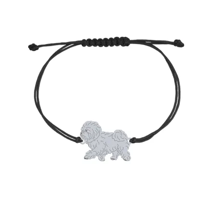 Bransoletka z psem Bolończyk srebro sznurek GRAWER GRATIS - MEJK Jewellery