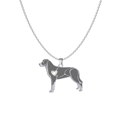 Naszyjnik z psem Duży Szwajcarski Pies Pasterski srebro GRAWER GRATIS - MEJK Jewellery