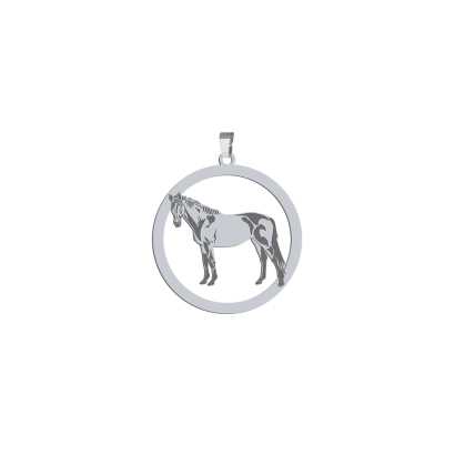 Silver Trakehner Horse pendant, FREE ENGRAVING - MEJK Jewellery