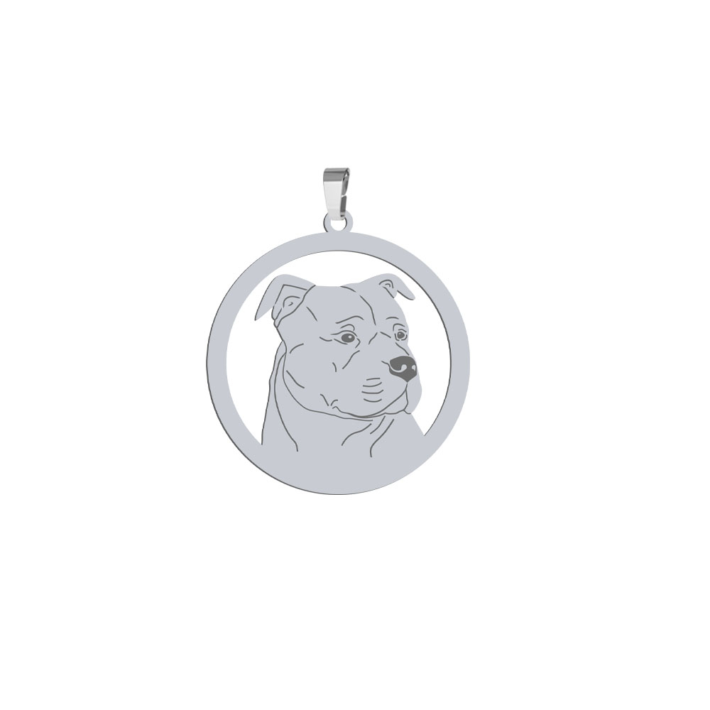 Silver American Staffordshire Terrier-Amstaff engraved pendant - MEJK Jewellery