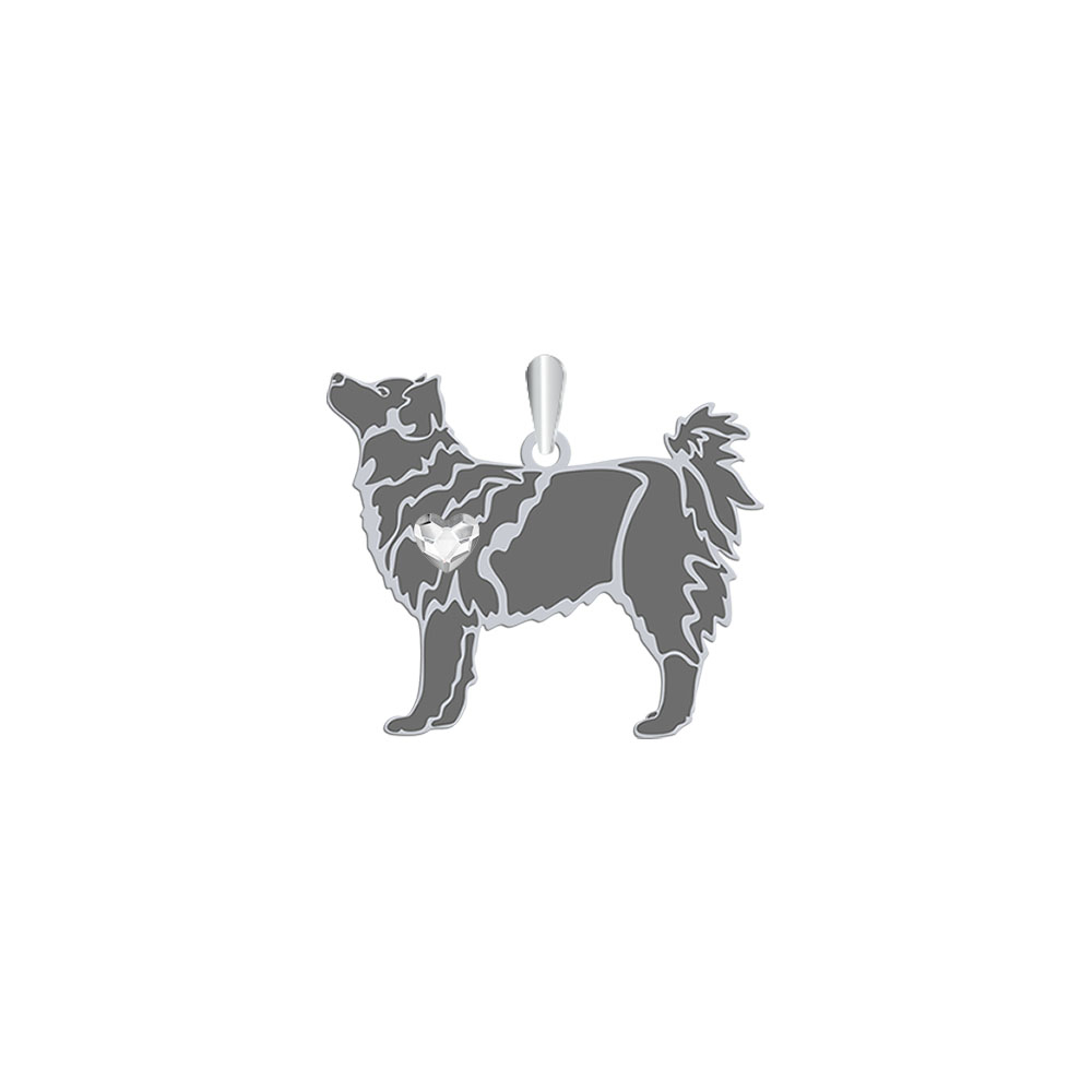 Zawieszka z sercem psem Swedish Lapphund GRAWER GRATIS - MEJK Jewellery