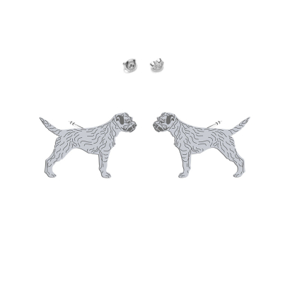 Kolczyki z psem Border Terrier srebro - MEJK Jewellery