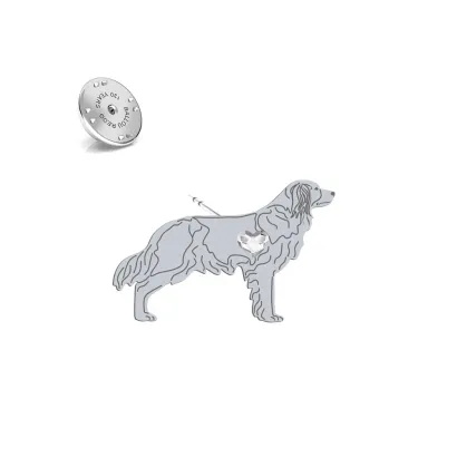 Wpinka z psem sercem Płochacz Holenderski srebro - MEJK Jewellery