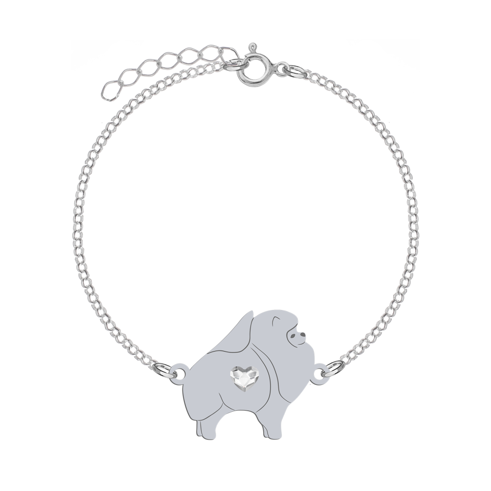 Silver Pomeranian engraved bracelet - MEJK Jewellery