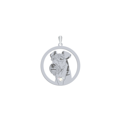 Zawieszka z sercem psem Irish Terrier srebro GRAWER GRATIS - MEJK Jewellery