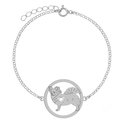 Silver Long-haired Chihuahua engraved bracelet - MEJK Jewellery