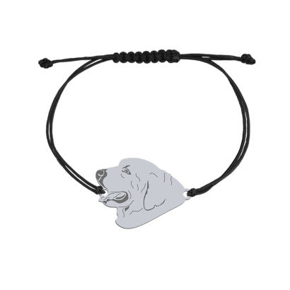Bransoletka z psem Tatra Shepherd Dog srebro sznurek GRAWER GRATIS - MEJK Jewellery