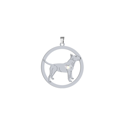 Silver Miniature Bull Terrier pendant, FREE ENGRAVING - MEJK Jewellery