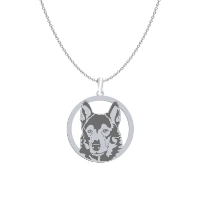 Naszyjnik z psem grawerem West Siberian Laika srebro - MEJK Jewellery