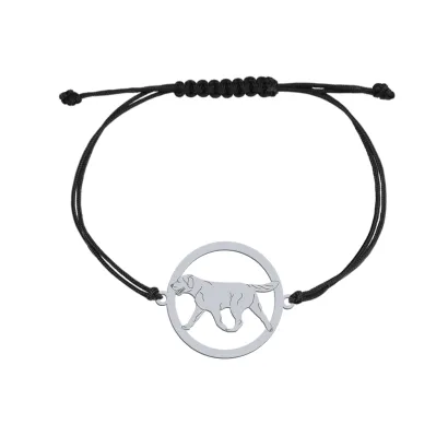 Bransoletka z grawerem psem Labrador Retriever srebro sznurek - MEJK Jewellery