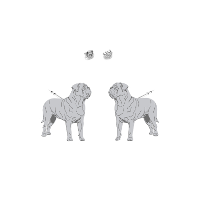 Kolczyki z psem Dogiem de Bordeaux srebro - MEJK Jewellery