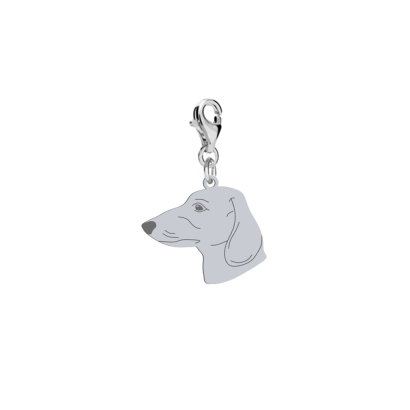 Silver Short-haired dachshund engraved charms - MEJK Jewellery