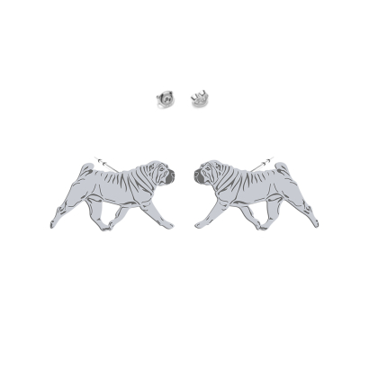 Silver Shar Pei earrings - MEJK Jewellery