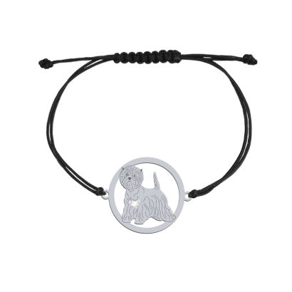 Silver West highland white terrier engraved bracelet with a heart - MEJK Jewellery