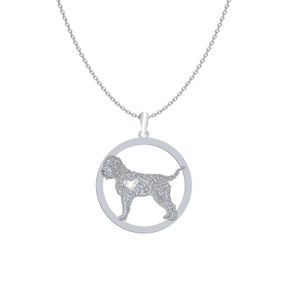 Silver Lagotto Romagnolo necklace with a heart, FREE ENGRAVING - MEJK Jewellery