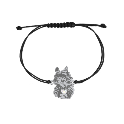 Silver Hairless Chinese Crested string bracelet, FREE ENGRAVING - MEJK Jewellery