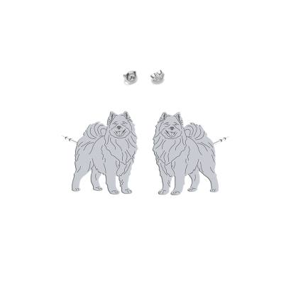 Kolczyki z psem Samoyed srebro - MEJK Jewellery